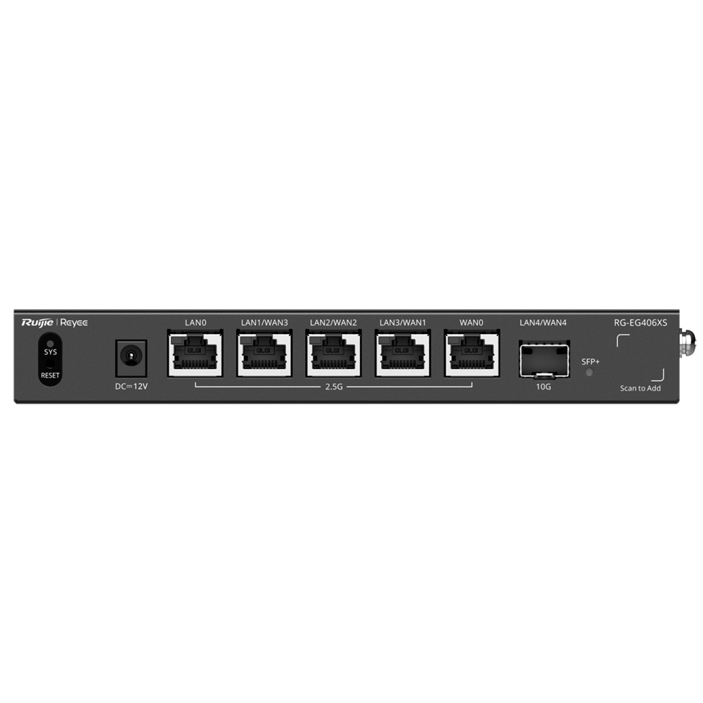 REYEE RG-EG406XS - Reyee Router Cloud - 5 Puertos RJ45 2.5G + 1 SFP+ 10Gigabit - Funciones básicas de Firewall - Admite hasta 5 WAN para failover o balanceo - Hasta 2500 Mbps de ancho de banda - Hasta 400 usuarios recomendados - imagen 2