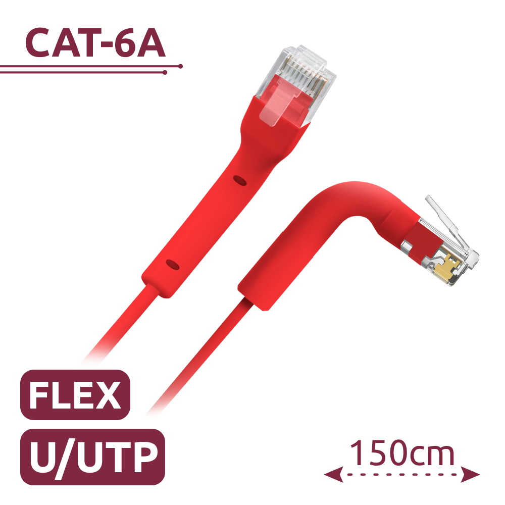 SAFIRE UTP6A-FLEX-150R - Cable UTP flexible - Ethernet - Conectores RJ45 - Categoría 6A - 1,5 m - Color red - imagen 2