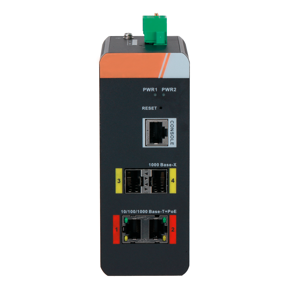 X-SECURITY XS-SWI0402HIPOE-MGF-120-DIN - X-Security Industrial L2 Managed Switch - 4 Puertos Totales (2 PoE GE / 2 Uplinks 1G SFP) - Suministro de ultra potencia PoE++ de hasta 90W - Alta disponibilidad con soporte de anillo ERPS - Tolerancia térmica extr - imagen 2