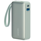 ANKER ANK-1259-G - Anker Power Bank con pantalla LCD - Capacidad 10000mAh | Color verde - Entradas cable integrado, Puerto USB-C - Salidas cable integrado, USB-C y USB-A - Cable integrado: USB-C - Carga rápida | 3 dispositivos a la vez - imagen 2