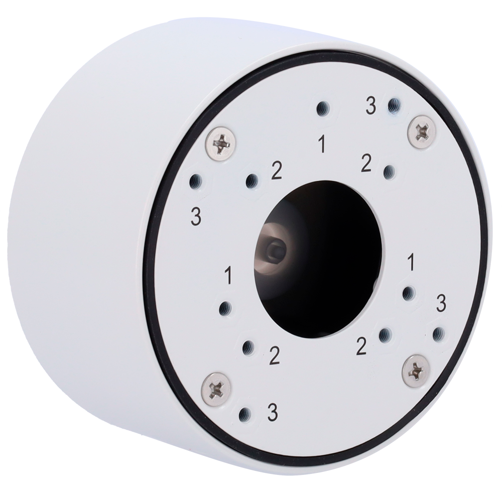 VCA TECHNOLOGY VCA-BJC07 - Caja de conexiones - Para cámaras bullet - Apto para uso exterior - Instalación en techo o pared - Color blanco (RAL9003) - Pasador de cables - imagen 2