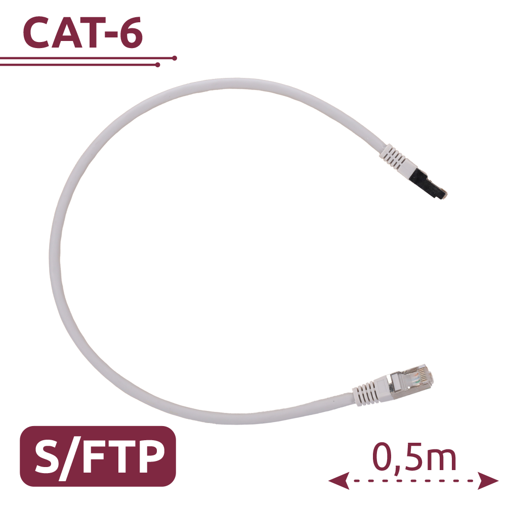 SAFIRE SFTP6A-H-05W - Cable SFTP - Ethernet - Conectores RJ45 - Categoría 6A - 0,5 m - Color blanco - imagen 2