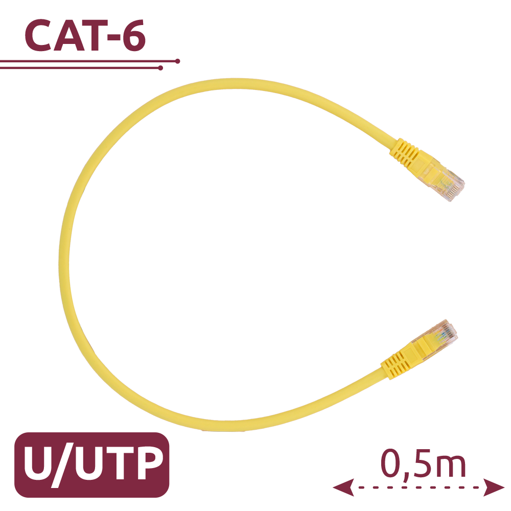 SAFIRE UTP6-H-05Y - Cable UTP - Ethernet - Conectores RJ45 - Categoría 6 - 0,5 m - Color amarillo - imagen 2