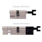 YALE-CYLINDER-ADJ - Cilindro regulable doble embrague - Anti-bumping, ganzúa y taladro - Apto para YALE-LINUS-L2 - Sistema de serreta de 6 pines - Dimensiones desde 30 x 30 mm a 60 x 65 mm - Incluye 2 llaves físicas - imagen 2