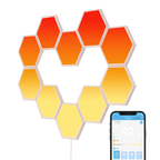 GOVEE GV-HEXA-B6061-PANEL-10P - Paneles de luz hexagonales Govee Glide - Wi-Fi 2.4 GHz + Bluetooth - Color segmentado RGBIC - Homekit / Alexa / Google Home - 40+ Modos de escena - Para interior - imagen 2