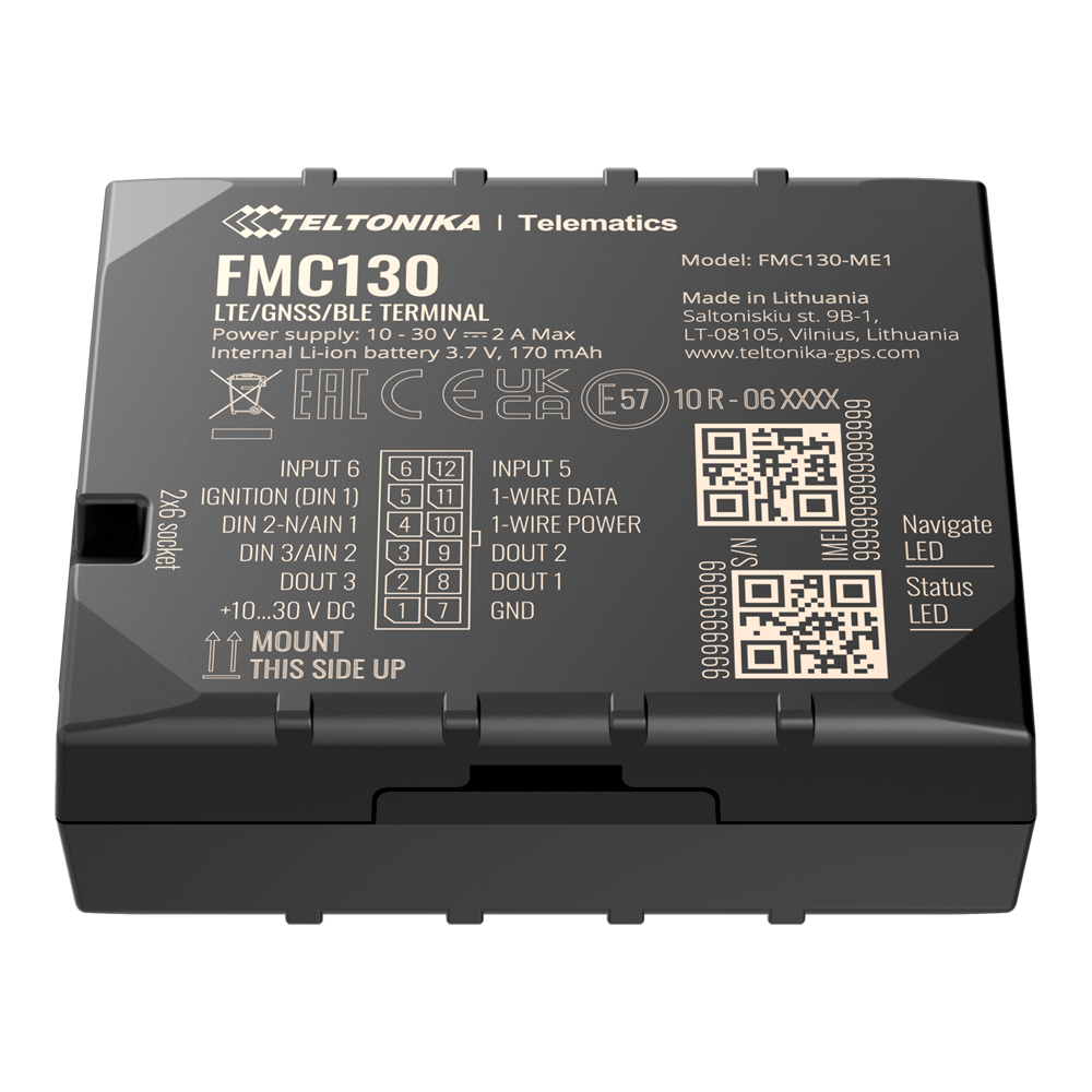 TELTONIKA TK-FMC130 - Tracker avanzado para vehículos - Conexión cableado interno - Instalación oculta bajo salpicadero - 4G, 3G, 2G y BLE para TK-EYE - Micro-SIM + eSIM - Entradas y salidas D/A - imagen 2