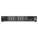 REYEE RG-ES220GS-P - Ruijie Reyee Cloud Managed L2 Switch - 20 Puertos Totales (16 PoE+ / 2 Uplink / 2 SFP) - Enlaces de fibra SFP para distancias extensas - Potencia PoE+ masiva de 30W / Total 250W - Sistema PoE Watchdog para autoreinicio de cámaras - Ge - imagen 2