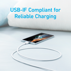 ANKER ANK-322-USBA-USBC-180-W - Anker - Cable USB2.0 - USB-A a USB-C - Cable de nylon trenzado - Longitud 1.8m - Carga rápida hasta 15W | Color blanco - imagen 2