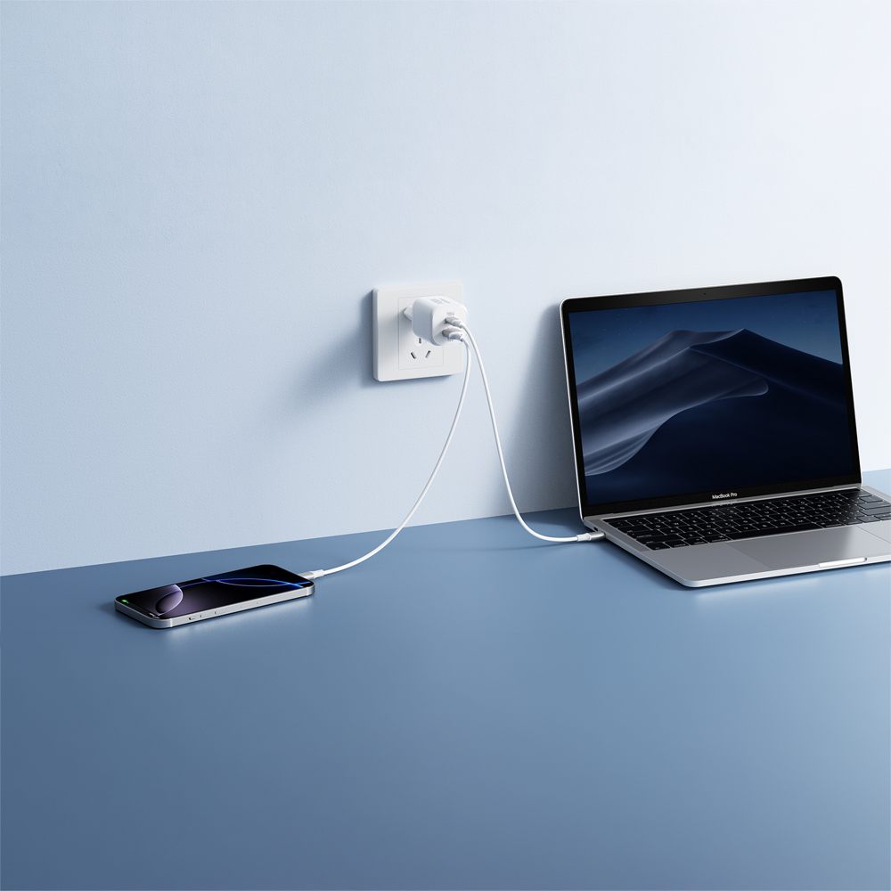 VEGER VG-TR150-Kit-100W1A1C - VEGER - Cargador de pared - Carga rápida 100W | Con tecnología GaN - Salidas USB-C, USB-A - Cable USB-C a USB-C 1.2m incluido - Color blanco - imagen 2