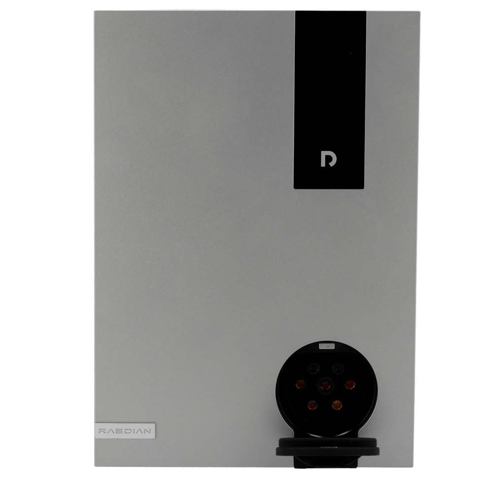 RAEDIAN RD-NEX-22-S-SILVER - Cargador para vehículos eléctricos - Potencia 22kW / 32A / Trifásica - Conector tipo 2 - Protección IP55 - Monitorización desde APP y portal - Escalable | Color plata - imagen 2