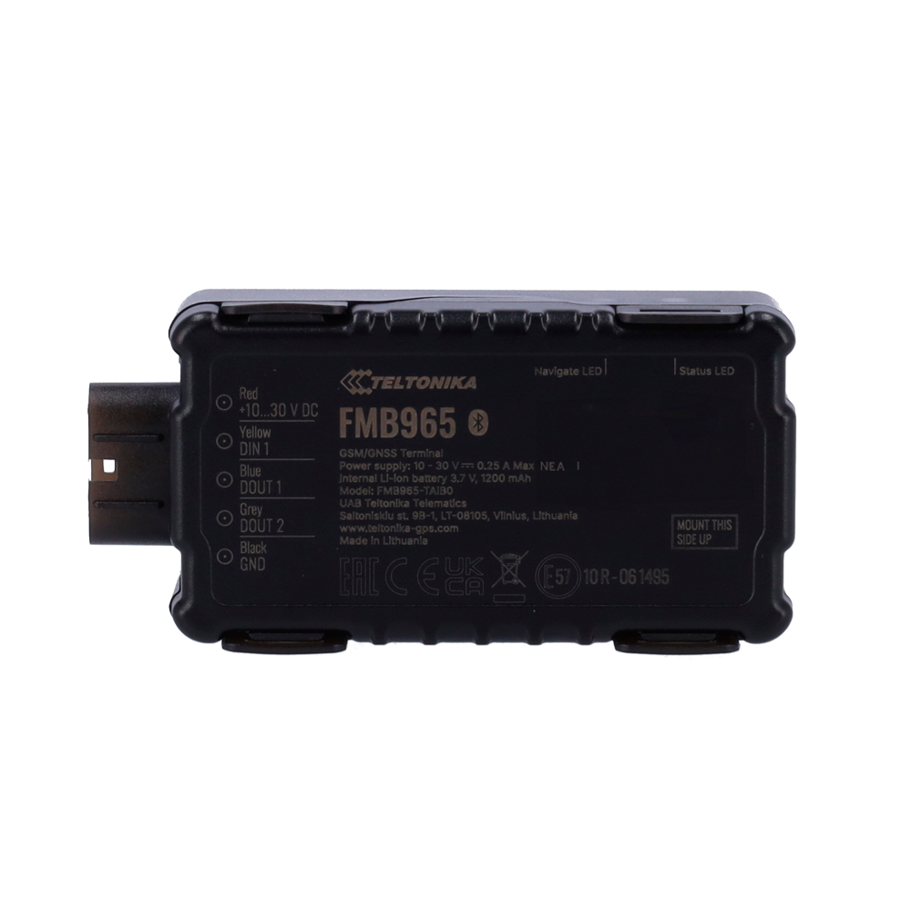 TELTONIKA TK-FMB965 - Tracker para vehículos resistente al agua - 2G - Batería de 1,200 mAh - IP67 - Conexión inalámbrica por Bluetooth - Modo de suspensión para bajo consumo - imagen 2