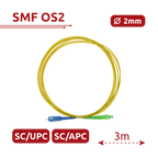 SAFIRE SF-SC-APC-SC-UPC-SM-SX-3M - Cable de conexión de fibra óptica simplex - Fibra monomodo G657A2 de alto rendimiento - Conectores híbridos SC APC y SC UPC - Longitud exacta de 3 metros - Cubierta exterior LSZH segura contra incendios - Compatibilidad - imagen 2