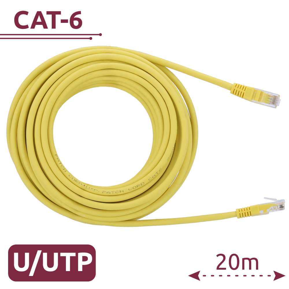 SAFIRE UTP6-H-20Y - Cable UTP - Ethernet - Conectores RJ45 - Categoría 6 - 20 m - Color amarillo - imagen 2