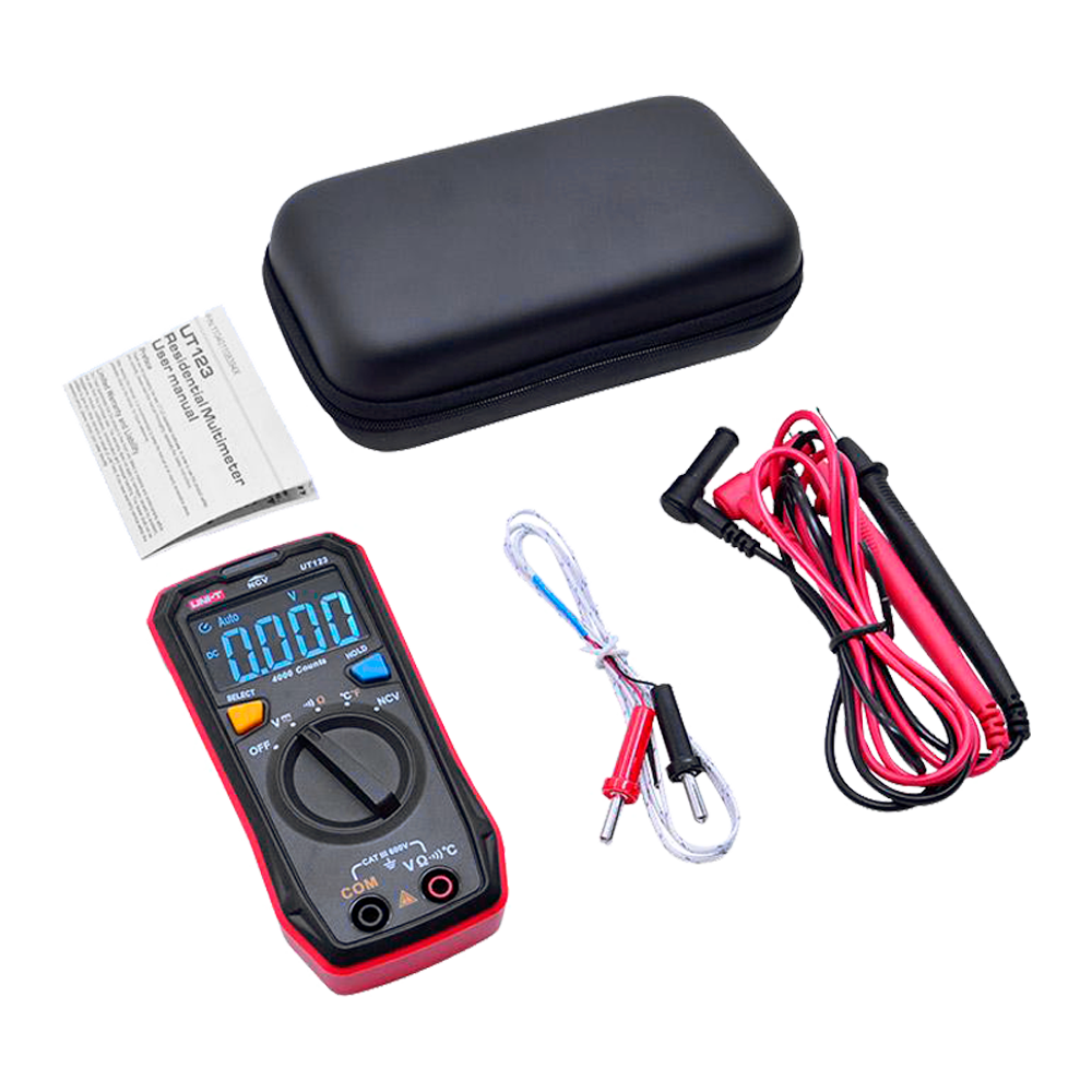 UNI-T UT123T - Multímetro digital de bolsillo - Medición de voltaje en DC y AC hasta 600V - Medición de temperatura - Medición de resistencia - Función NVC - Buzzer para test de continuidad - imagen 2