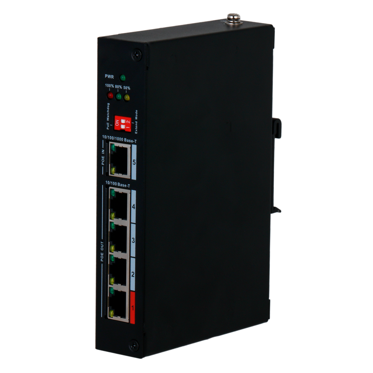 BRANDED PFT1500 - Extensor PoE. - Soporta estándares modernos IEEE 802.3af/at/bt. - Dispone de 5 puertos RJ45 (1 PoE IN / 4 PoE OUT). - Suministro de potencia masiva de hasta 90 W. - Transferencia de datos Gigabit en puerto de entrada. - Función inteligen - imagen 2