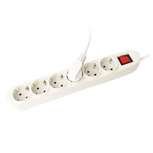 MARCA BLANCA PDU-6P-SWITCH - Regleta - 6 salidas hasta 250VAC / 16 A max. - Interruptor de encendido/apagado - Longitud del cable 1.5 metros - Color blanco - imagen 2