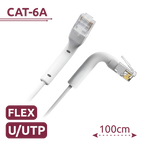 SAFIRE UTP6A-FLEX-1W - Cable UTP flexible - Ethernet - Conectores RJ45 - Categoría 6A - 1 m - Color blanco - imagen 2