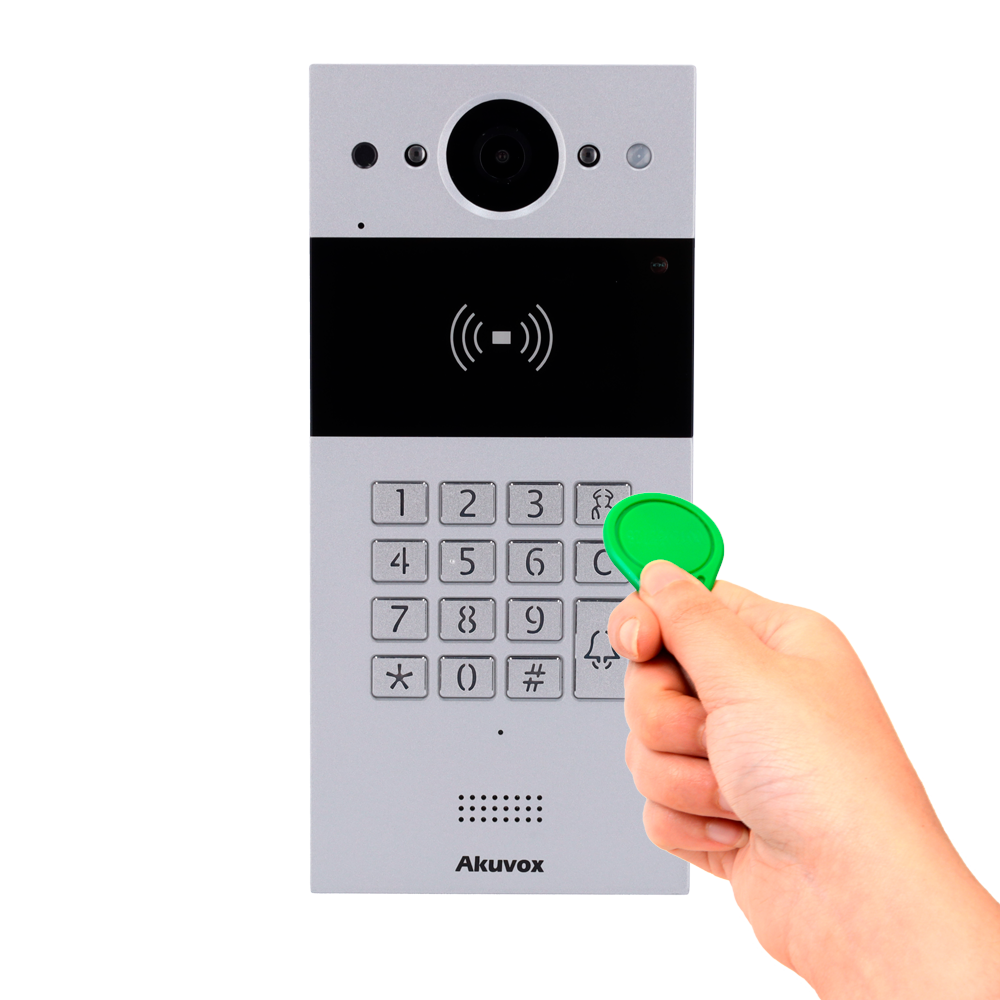 AKUVOX AK-R20K - Videoportero IP en superficie - Cámara 2 Mpx | Audio bidireccional - Apertura con tarjeta EM/MF, NFC y PIN | 2 relés - Códigos temporales | PoE, SIP estándar - Mantenimiento Cloud - Conexión a través de Cloud | Salida 12V - imagen 2