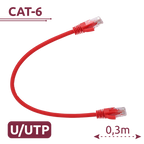 SAFIRE UTP6-H-03R - Cable UTP - Ethernet - Conectores RJ45 - Categoría 6 - 0,3 m - Color rojo - imagen 2