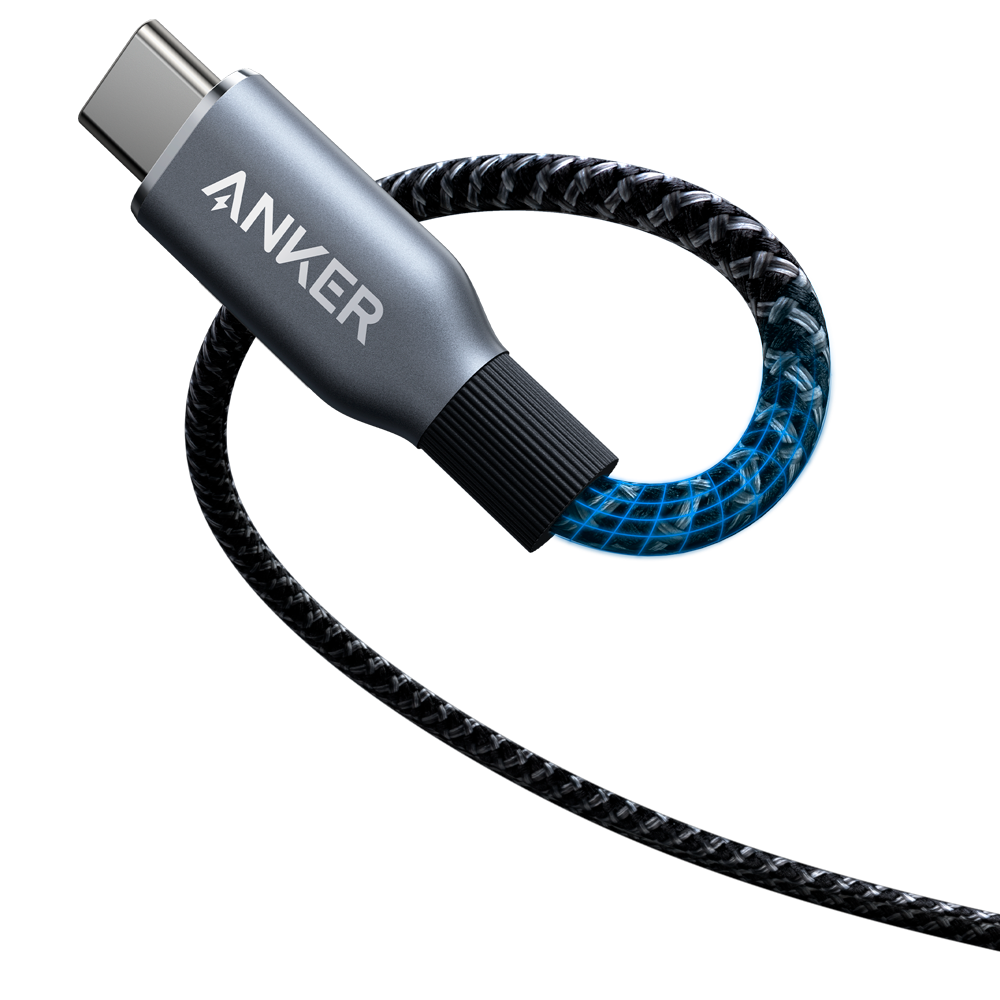 ANKER ANK-PRIME-USBC-USBC-90-B - Anker - Cable USB2.0 - USB-C a USB-C - Cable de nylon trenzado reciclado - Longitud 0.9m - Carga rápida 240W | Color negro - imagen 2