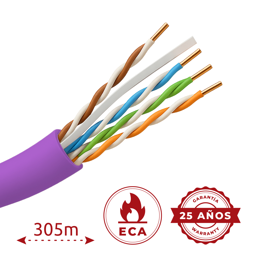 UNIVIEW UV-UTP6-305-PVC-Eca-PU - Cable UTP Uniview PVC - Categoría 6 - Cumple con 90m Fluke test - Rollo de 305 metros - Conductor CCA - Diámetro 6.0 mm - imagen 2