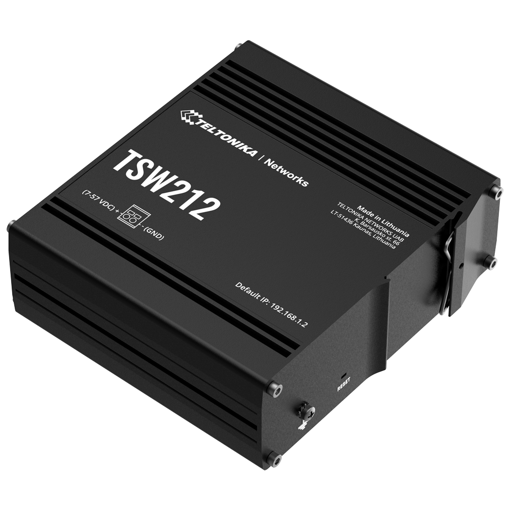TELTONIKA TK-TSW212 - Teltonika Managed Industrial Ethernet Switch - 10 Puertos Totales (8 GE RJ45 / 2 SFP de fibra) - Soporte nativo industrial PROFINET y EtherNet/IP - Capacidad robusta L2 con enrutamiento estático L3 - Tolerancia térmica extrema de -40 - imagen 2