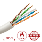 MARCA BLANCA UTP6-305-BC-LSZH-Dca - Cable UTP rígido libre de halógenos - Categoría 6 - Cumple con 90m Fluke test - Conductor OFC, pureza 99.9% cobre - Rollo de 305 metros - Diámetro 5.5 mm - imagen 2