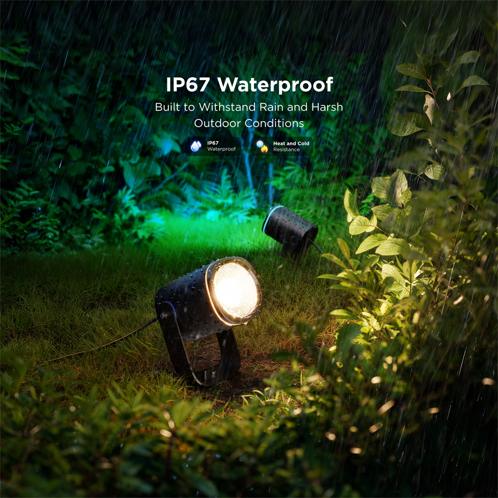 GOVEE GV-OUT-H7093-SPOT-IP67 - Govee pack 2 focos LED - Wi-Fi 2.4 GHz + Bluetooth - Color segmentado + Blanco cálido/frío - Intensidad 700 lúmenes - Matter / Homekit / Alexa / Google Home - Para exterior / IP67 - imagen 2