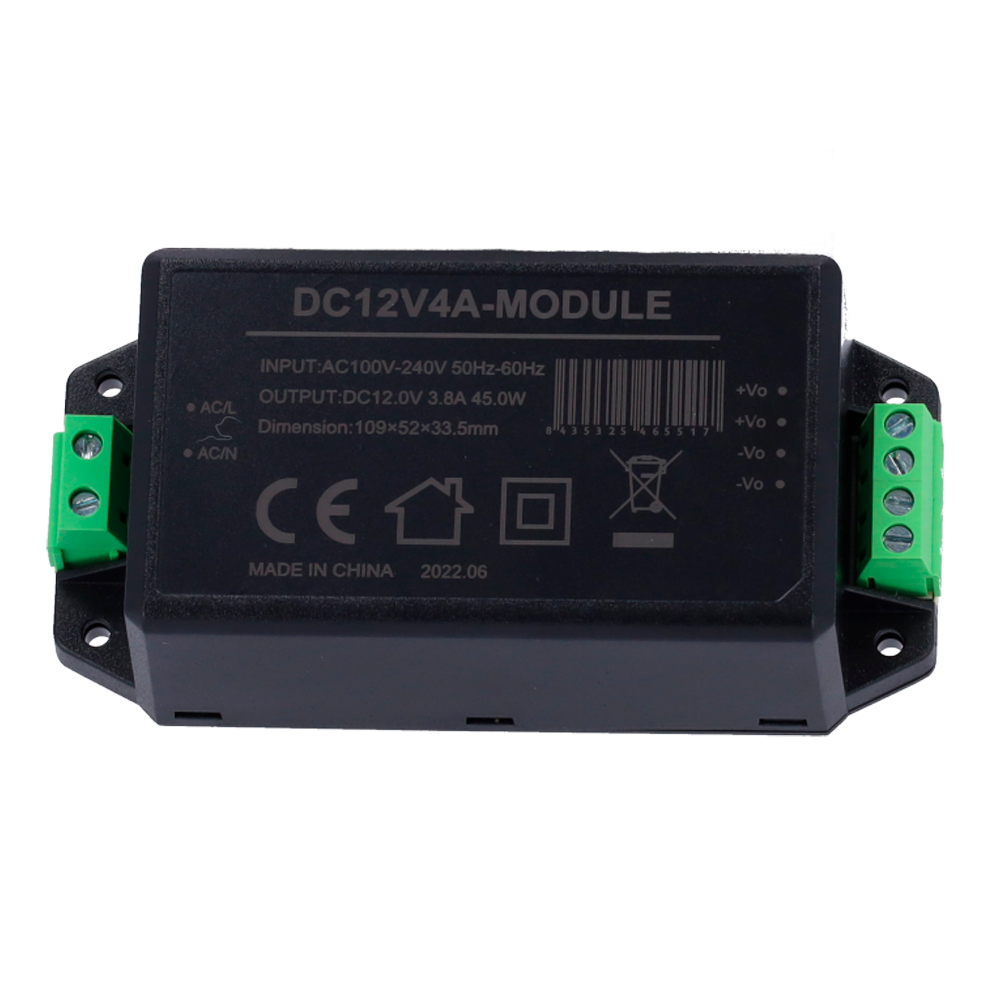MARCA BLANCA DC12V4A-MODULE - Adaptador de Corriente - Salida DC 12 V 3.8 A - Entrada AC100-240 V 50/60 HZ - 109 x 52 x 33.5 mm - Protección: Sobrecarga/Sobrevoltaje - Color negro - imagen 2