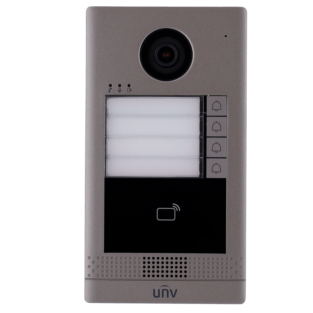 UNIVIEW UV-OEU-202S-HMK4 - Videoportero IP 4 apartamentos - Cámara 2 Mpx | Audio bidireccional - Apertura con tarjeta MF | 2 relés - App móvil con o sin monitor - Apto para exterior IP65 | IK08 - Montaje en superficie | PoE - imagen 2