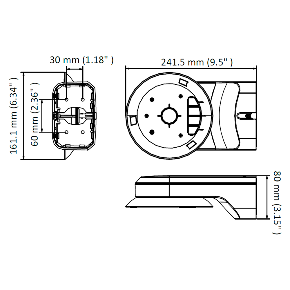HIKVISION DS-1294ZJ-TRL - Soporte de pared - Apto para PTZ - Color blanco - Material endurecido con tratamiento de spray - 80 (Al) x 223 (Fo) - imagen 2