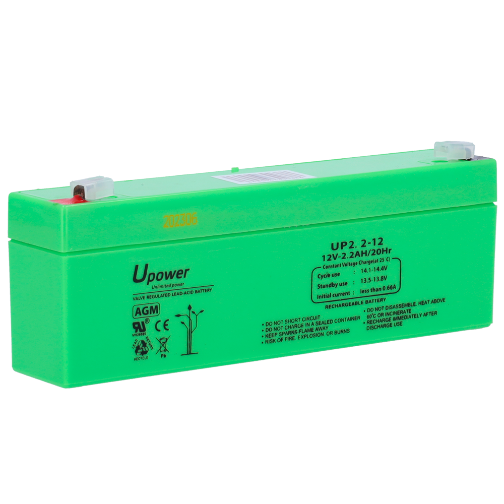 UPOWER BATT-1223-U - Upower - Batería recargable - Tecnología plomo ácido AGM - Voltaje 12 V - Capacidad 2.2 Ah - 66 x 178 x 35 mm/ 960 g - Para respaldo o uso directo - imagen 2