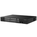 REYEE RG-ES220GS-LP - Ruijie Reyee Cloud Managed L2 Switch - 20 Puertos Totales (16 PoE+ / 2 Uplink / 2 SFP) - Enlaces de fibra SFP para distancias extensas - Potencia PoE+ estable de 30W / Total 130W - Sistema PoE Watchdog para autoreinicio de cámaras - imagen 2
