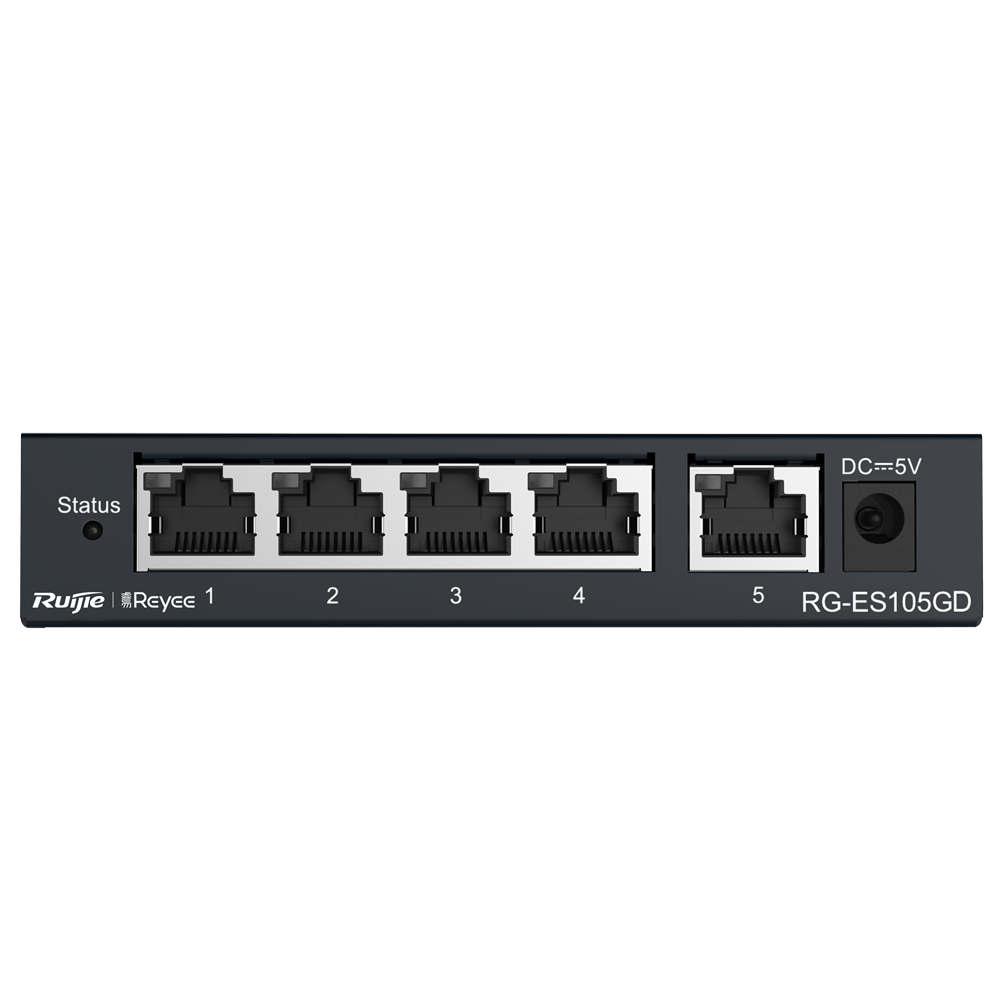 REYEE RG-ES105GD - Reyee Switch Sobremesa - Carcasa Metal - 5 puertos RJ45 - Velocidad 10/100/1000 Mbps - Plug and Play - Tecnología ahorro de energía - imagen 2