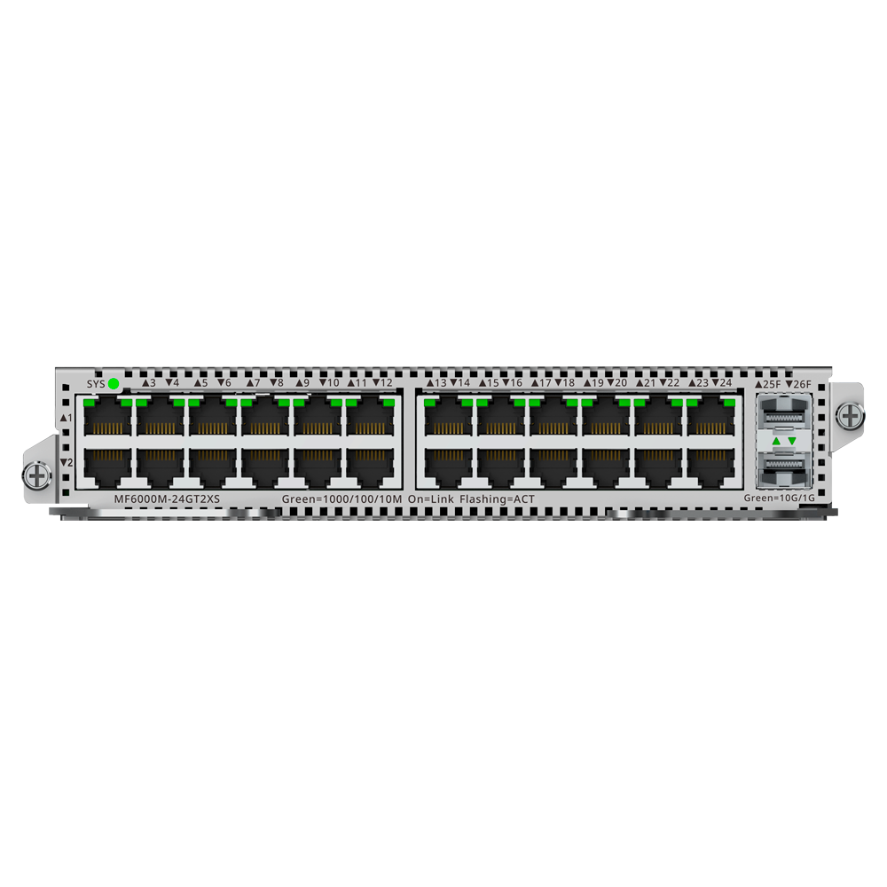 REYEE RG-MF6000M-24GT2XS - Reyee E-Lighten Line Card - Tarjeta de Interfaces para Switch modular - Compatible con RG-NBF6002M - 24 puertos RJ45 Gigabit + 2 puertos SFP+ 10 Gbps - Tamaño 1 Slot - imagen 2