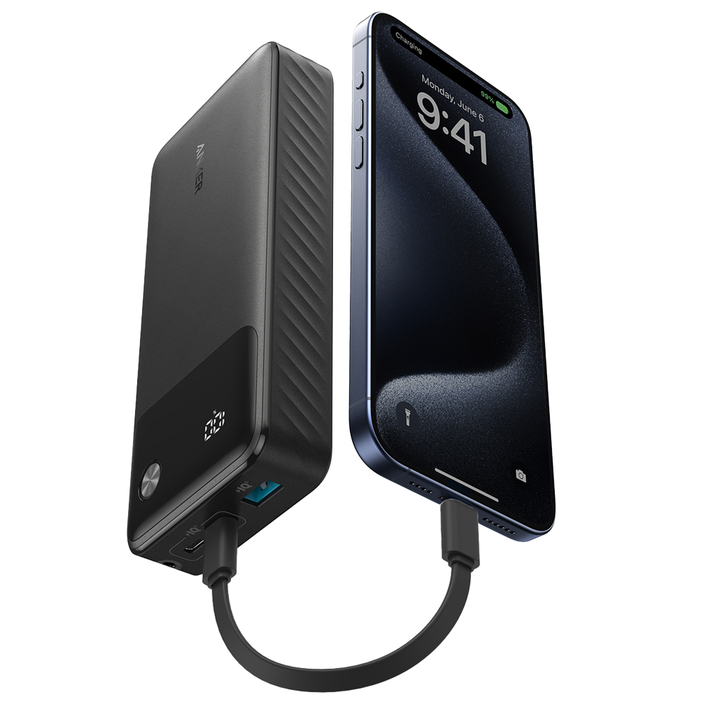 ANKER ANK-A1384-B - Anker Power bank con pantalla - Capacidad 20000mAh - Entradas 2x USB-C - Salidas 2x USB-C, USB-A - Carga 3 dispositivos a la vez - Carga rápida 30W - imagen 2