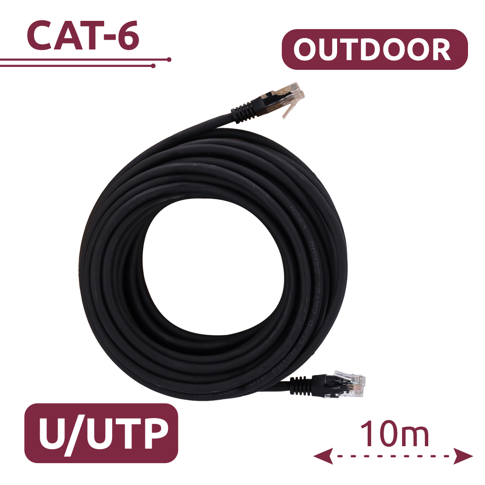 SAFIRE UTP6-10-OUTDOOR - Cable UTP - Ethernet - Conectores RJ45 - Categoría 6 - Cubierta especial para exterior ( Negro ) - 10 m - imagen 2