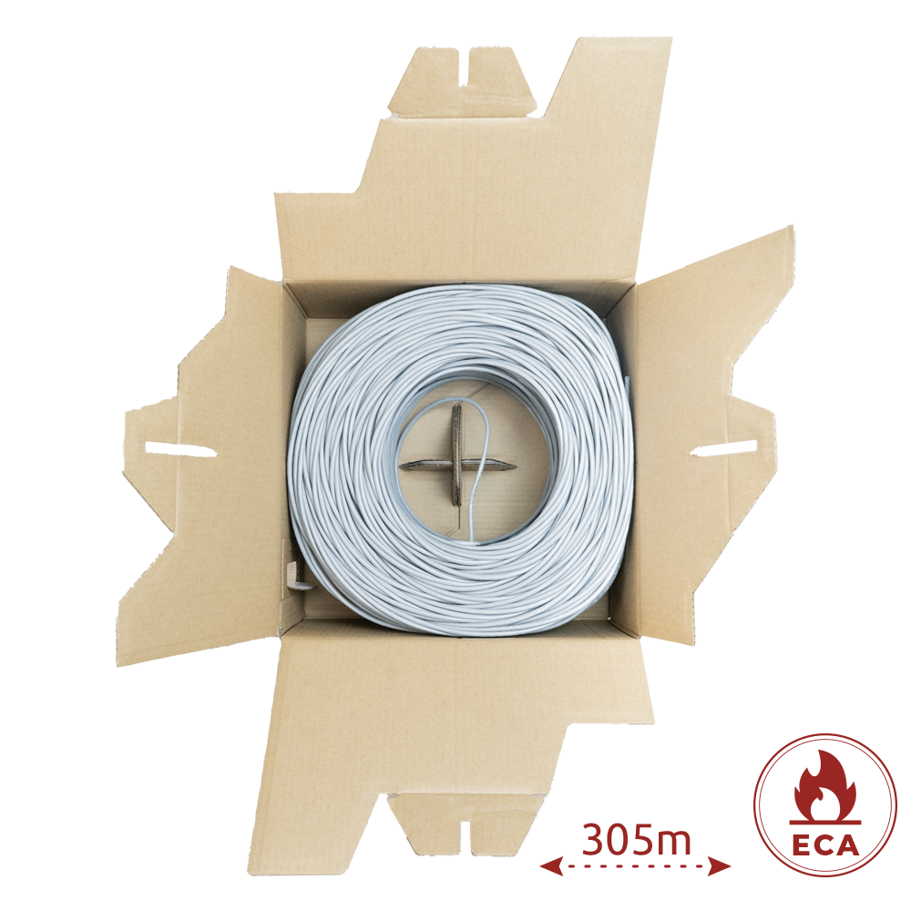 HIKVISION DS-1LN5E-S - Cable UTP categoría 5E Hikvision - Conductor OFC | 99,95% cobre - Aislamiento HDPE - Longitud 305m - Certificado Eca/UL CM - Color gris - imagen 2