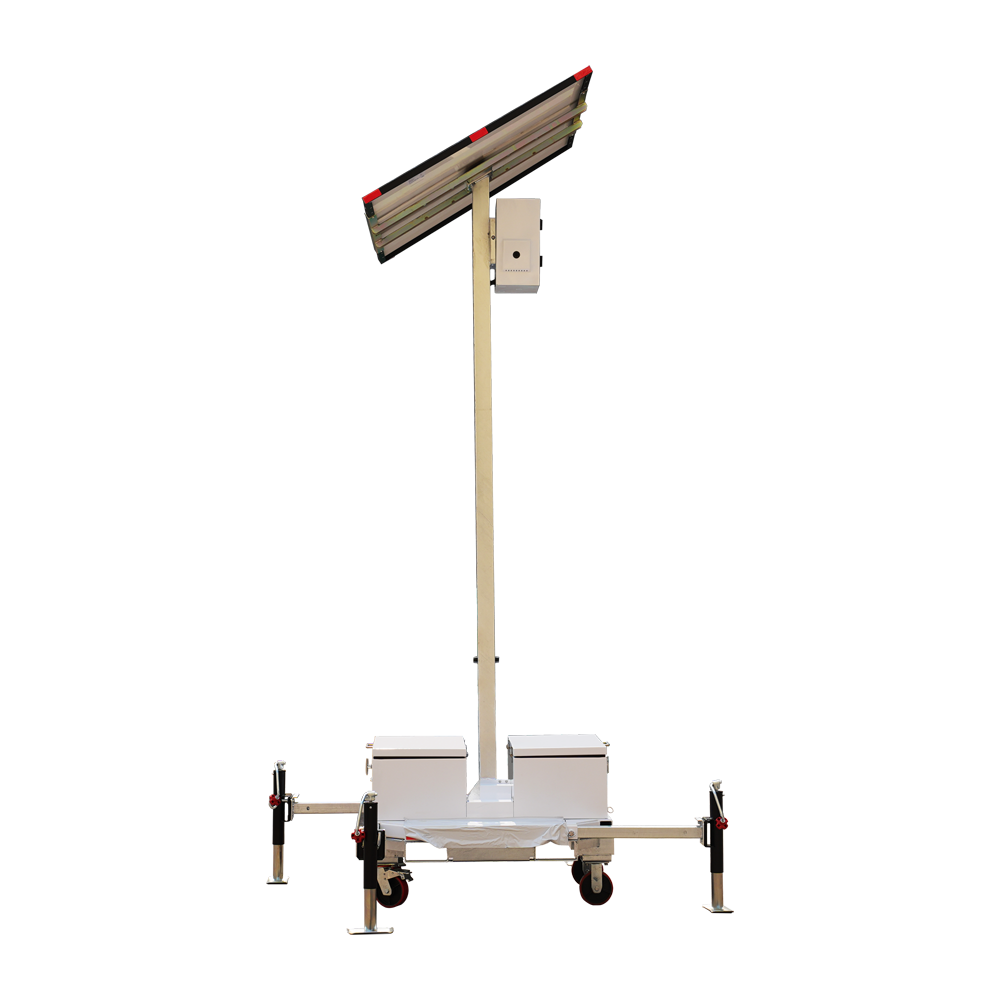 SAFIRE TRAILER-3KWH-440W-3M - Torre estacionaria CCTV de alta capacidad - Capacidad 2.944 Wh | Placa 440W | Litio - Protección para exterior y corrosión IP65 - Listo para despliegue en perimetral y obras - MPPT Epeever - NO INCLUYE MONTAJE - imagen 2