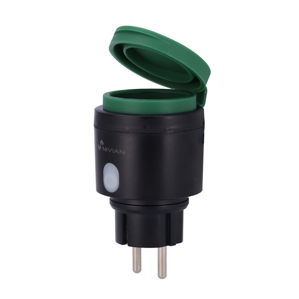 NIVIAN SMART 3XNVS-GARDENSOCKETF-W - Enchufe inteligente exterior Pack 3uds - WiFi 2.4 GHz - Estadísticas de consumo - Temporizador y calendario - Protección eléctrica y tapa estanca - Compatible TUYA Smart / Google / Alexa - imagen 2