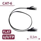 SAFIRE UTP6-05BK-FLAT - Cable UTP Flat - Ethernet - Conectores RJ45 - Categoría 6 - 0,5 m - Color negro - imagen 2