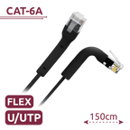 SAFIRE UTP6A-FLEX-150BK - Cable UTP flexible - Ethernet - Conectores RJ45 - Categoría 6A - 1,5 m - Color negro - imagen 2