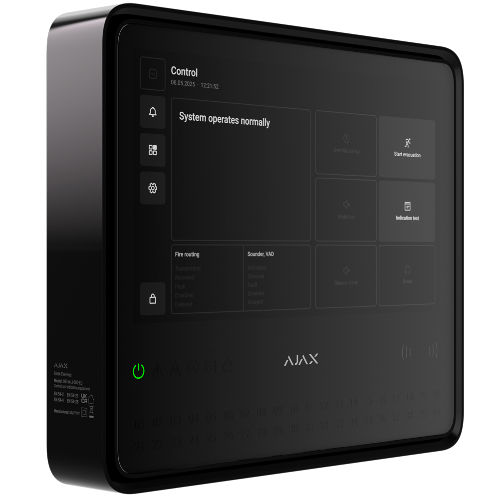 AJAX AJ-EN54-FIREHUB-B - Central inalámbrica de incendios - Pantalla táctil 10.1″ - Normativa europea sistemas PCI - Batería AJ-EN54-INTERNALBATTERY (no incluida) - Mantenimiento y puesta en servicio en apps Ajax - imagen 2