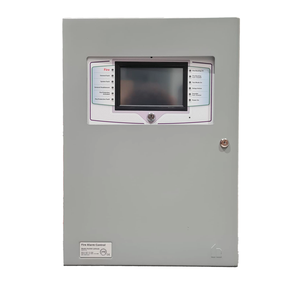 HOCHIKI LAAED13010H1HEUK1 - Panel de incendio direccionable de 2 lazos - Fuente alimentación 10,25 A - Corriente de bucle de 500 mA - 4 circuitos de sirena y 5 relés programables - Pantalla táctil resistiva - Ampliable hasta 8 lazos - imagen 2
