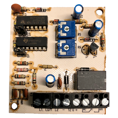 FDP Placa para análisis electrónico FDP - Para detectores de impacto IB5 - 2 entradas (sensibilidad ajustable e independiente) - 1 salida relé NO/NC - Alimentación 12~14 VDC - imagen 2