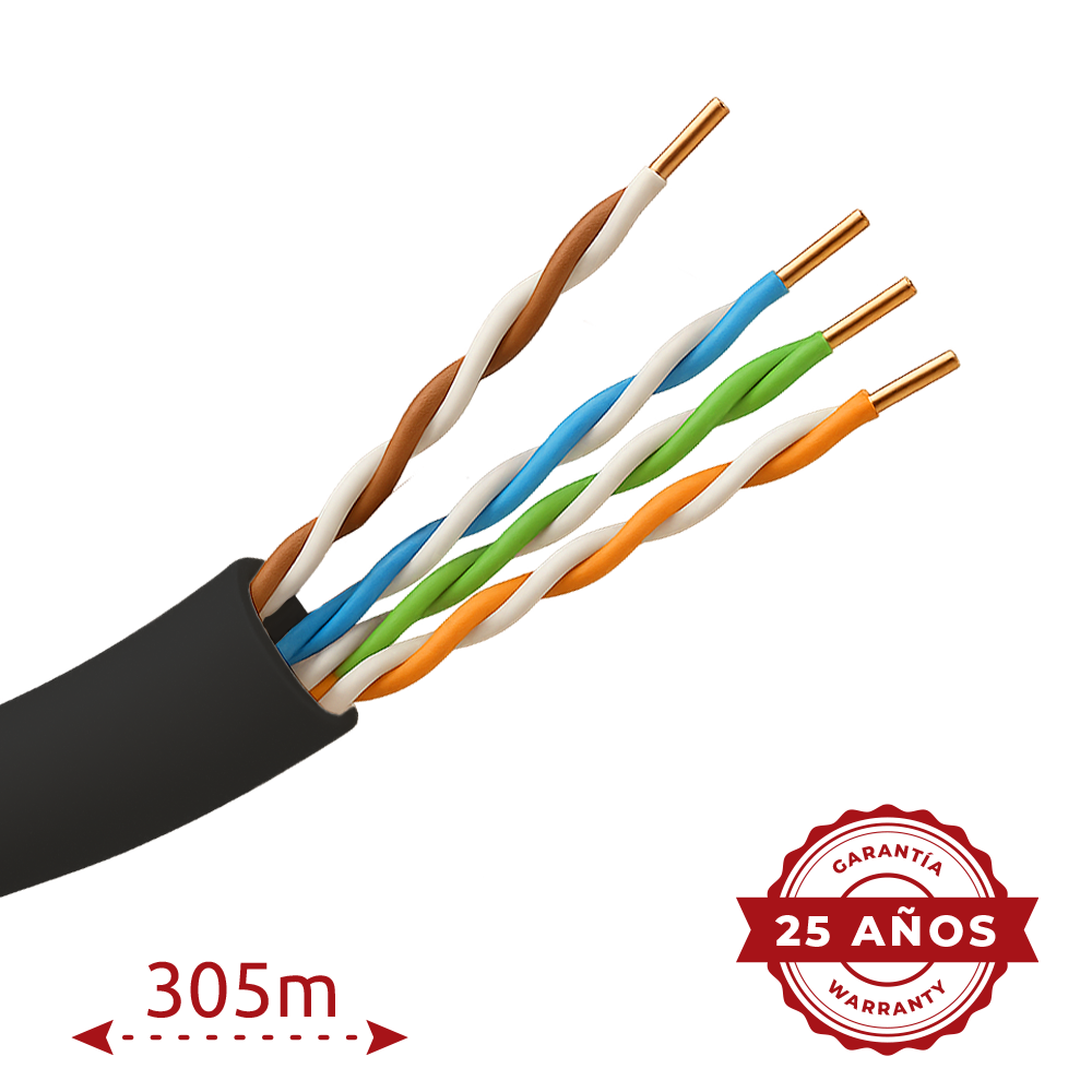 UNIVIEW UV-UTP5E-305-BC-OUTDOOR - Cable UTP - Categoría 5E - Rollo de 305 metros - Conductor OFC, pureza 99.9% cobre - Diámetro 4.5 mm - Cubierta especial para exterior - imagen 2