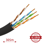 UNIVIEW UV-UTP5E-305-BC-OUTDOOR - Cable UTP - Categoría 5E - Rollo de 305 metros - Conductor OFC, pureza 99.9% cobre - Diámetro 4.5 mm - Cubierta especial para exterior - imagen 2