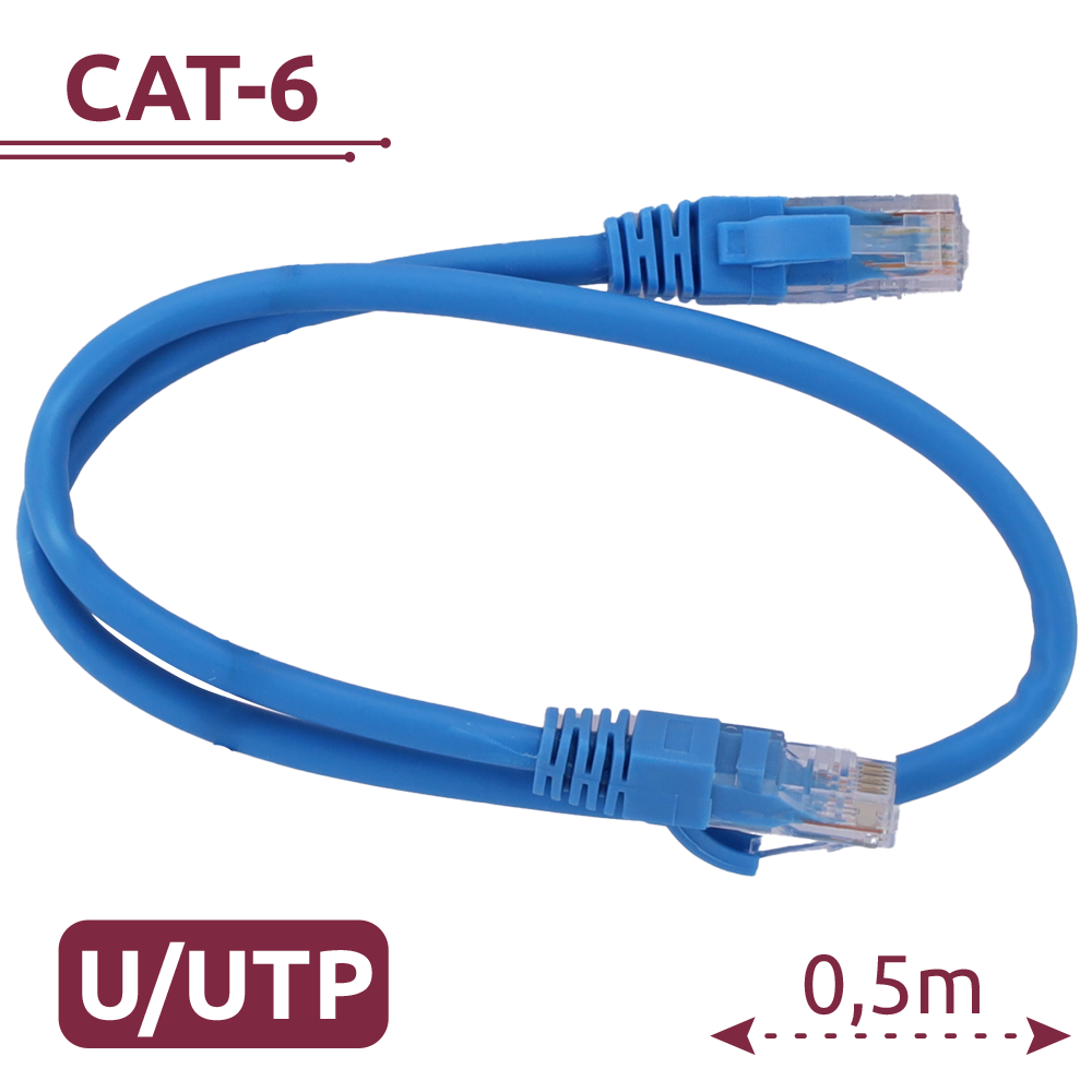 SAFIRE UTP6-H-05B - Cable UTP - Ethernet - Conectores RJ45 - Categoría 6 - 0,5 m - Color azul - imagen 2