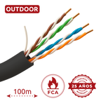 SAFIRE UTP5E-100-OUTDOOR - Cable UTP - Categoría 5E - Rollo de 100 metros - Cubierta color negro - Diámetro 5.5 mm - Cubierta especial para exterior - imagen 2