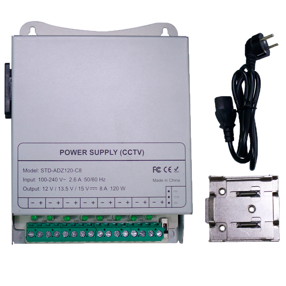 MARCA BLANCA DC12V10A-8-DIN - Fuente de alimentación conmutada - Salida DC 12 V 10 A / 120 W - 8 salidas - Voltaje entrada 100 V ~ 240 V - 33 (Al) x 140 (Fo) x 108 (An) mm - Montaje en carril DIN - imagen 2